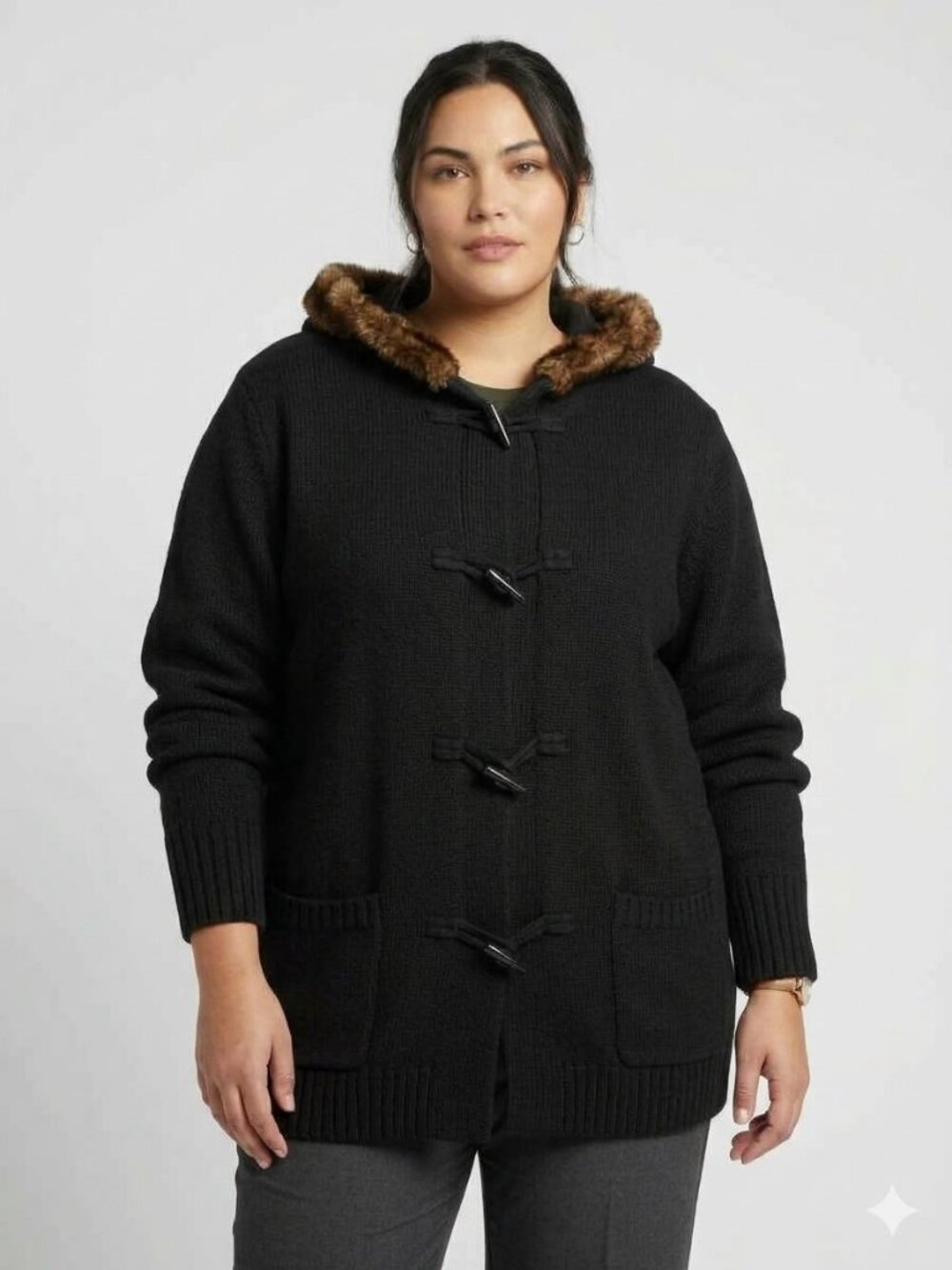 Vintage Lauren Ralph Lauren Wool/Cashmere Blend Toggle Hooded Sweater Jacket XXL